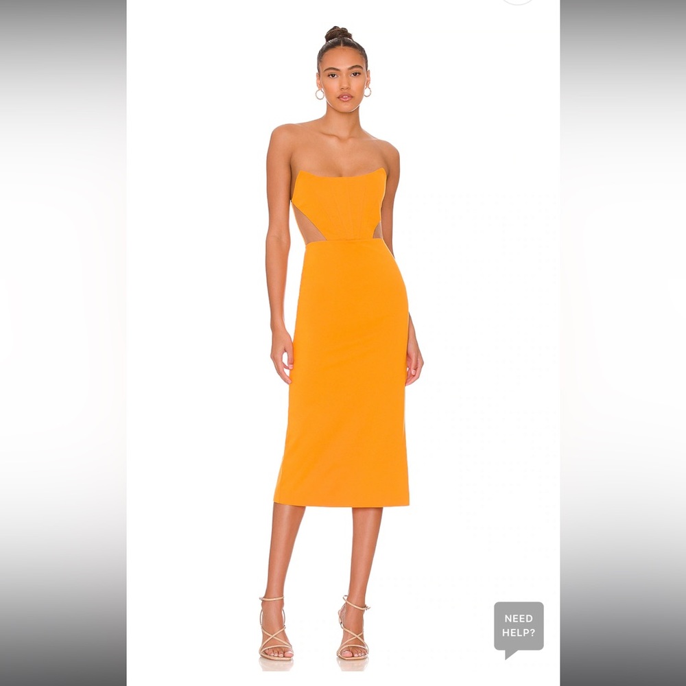 NBD Leighton Midi Dress in Orange